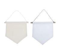 Lurrose Bannière à Accrocher en Polyester Coton et Bois 2pcs pour Affichage de Badges à Épingles Décorative et Suspendue, pour Bureau ou Atelier de Peinture