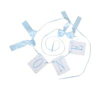 Lurrose Bannière Brodée pour Chaise Haute 1 An Bleu Noeuds, Décoration Réutilisable pour Premier Anniversaire Bébé, Guirlande Festive pour Fête Garçon et Filles Maison Cuisine