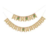 Lurrose Bannière de Mariage en Lin Forme Queue D’Hirondelle Décoration Fête Mariage 1 Ensemble Couleur Naturelle Éclatante Banderole Suspendue pour Célébration Nuptiale