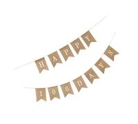 Lurrose Bannière Déco Fête 100 Jours en Toile de Jute Fanions D’Hirondelle Corde Incluse Décoration Réutilisable pour Anniversaire et Shower