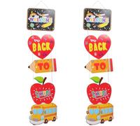 Lurrose Bannière Porte de Maternelle «bienvenue à L'école» 1 Paire 120 X 25 Cm, Panneau de Porche Décoratif Suspendu pour Rentrée Scolaire, Décoration Intérieure et Extérieure pour Salle