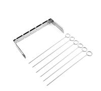 Lurrose Barbecue Portable Acier Inoxydable Simple Grill Rustique Anti-rouille avec Brochettes pour Camping et Sorties Plein Air