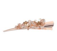 Lurrose Barrette à Cheveux Taille en Métal Couleur Dorée avec Strass Pince à Cheveux Accessoire Coiffure Élégant pour Mariage Fête et Usage Quotidien