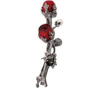 Lurrose Barrette à cheveux vintage en alliage rouge décorative forme de rose pour femmes style rétro bal de promo