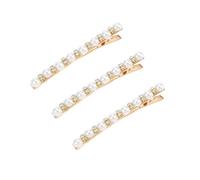 Lurrose Barrettes à Cheveux Vintage en Perles Beige, Lot de 3 Pièces, Faciles à Clipser, Maintien pour Différentes Situations, Accessoire Élégant pour Femmes et Filles