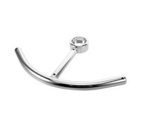 Lurrose Base en Fer Argentée de T pour Tabouret de Bar Repose-pieds Intégré, Construction Solide et Résistante à L'usure, pour Restaurants et Cafés Modernes