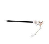 Lurrose Bâtonnet à Cheveux à Pompon Vintage Épingle à Cheveux Fleur Style Traditionnel Accessoire Coiffure Femme pour Chignon Motif Floral Adapté Moyens à Épais Mariage et Fêtes