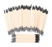 Lurrose Bâtonnets de Ponçage à Double Extrémité 50 Pièces, Outils de Manucure en Bois Naturel avec Grains Noir et Gris, Précision pour Cuticules et Décoration D’ongles, pour Nail Art