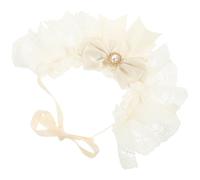 Lurrose Bavoir Décoratif pour Animaux de Compagnie en Coton Blanc Confortable et Élégant pour Chiots et Chats, pour Fêtes et Vie Quotidienne, Taille Adaptée 2,5-6 Kg