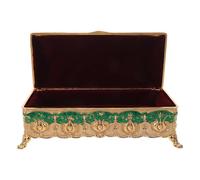 Lurrose Boîte à Bijoux Émail Vert Style Cour Impériale Rectangulaire avec Compartiments Intelligents et Structure Stable pour Décoration Intérieure et Cadeau Élégant