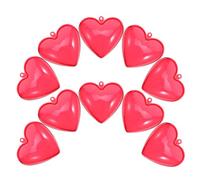Lurrose Boîte à Bonbons en Plastique de Cœur Rouge Transparent 10 Pièces 100x98x56 Mm, Décorations Suspendues pour Saint-valentin, Boîte à Goûter Romantique et Coffret Présent