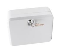Lurrose Boîte à Clés Murale Design Élégant et Simple avec 20 Emplacements en Acier Blanc Protection Anti-âge et Anti-Rouille, Serrure de Sécurité pour Bureau ou Maison