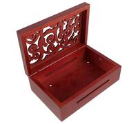 Lurrose Boîte à Musique à Manivelle à Assembler, Mécanisme 30 Notes, Boîtier en Bois Sculpté Ajouré Rouge Classique, Support et Rangement pour Pièces, Kit DIY Créatif pour Décor Intérieur