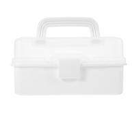 Lurrose Boîte à Outils Pliable à 2 Niveaux en Plastique Blanc 22X12X115 CM Organisateur Portable pour Rangements et Outils de Couture Pratique pour Maison Bureau et Voyages