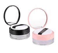 Lurrose Boîte à Poudre Portable 20g avec Miroir et Filet Élastique, Étui en Plastique pour Stockage de Poudre Lâche avec Houppette, pour Maquillage Voyage Couleur Aléatoire