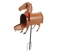 Lurrose Boîte aux Lettres en Métal Marron Forme Cheval, Facile à Installer et Utiliser, Décoration Adorable pour Jardin ou Bureau, Style Simple et Unique