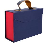 Lurrose Boîte Cadeau de Mariage Petite avec Poignée Boîte Emballage Polyvalente Bleue Créative à Rabat pour Souvenirs et Fêtes