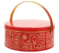 Lurrose Boîte de Bonbons Design Créatif et Fonction Pratique Rouge Poignée en Fer pour Fêtes de Mariage ou Saint-valentin