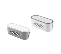 Lurrose Boîte de Gestion des Câbles Rangement Pratique et Sécurisé en PP avec Couvercle pour Organiser et Dissimuler Fils et Multiprises, pour Bureau et Espace D'étude