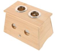 Lurrose Boîte de Moxibustion, Récipient à Moxa en Bois et Aimant, 2 Trous, Sangles Réglables, Fixation Sécurisée, pour Thérapie de Moxibustion et Massage des Points D'acupuncture, Corps