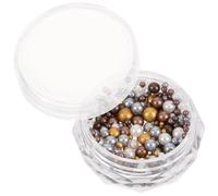 Lurrose Boîte de Perles à Ongles Rondes Abs pour Nail Art, Lot de Perles Nacrées Colorées, Faciles à Utiliser pour Projets DIY et Décoration D'ongles