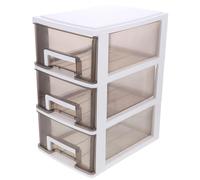 Lurrose Boîte de Rangement en Plastique Transparente à Tiroirs 3 Niveaux Moyen Format Noir et Blanc Organisateur Tiroir Multifonction pour Bureau Portable pour Produits Cosmétiques