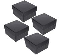 Lurrose Boîtes à Montres en Papier Noir Montres Lot de 4 Multifonctions Couvercle, Étui de Rangement Élégant et Protecteur Design Imprimé Créatif et pour Bijoux