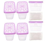 Lurrose Boîtes Absorbeur D'humidité Réutilisables avec Recharge Lot de 6 en Plastique Support et Fonctionnel la Moisissure pour Armoires et Placards