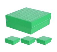 Lurrose Boîtes de Congélation avec Couvercle à Charnière Étanche, Support Cryogénique en Papier Vert 4 Pièces, 100 Trous Rangement pour Tubes de Microcentrifugation 1.8ml/2.0ml