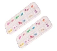 Lurrose Boîtes Fleurs Séchées Nail Art 2 Pièces Décoration D’ongles Multicolore Fourniture Nail Art Fleurs Naturelles Pressées pour Manucure DIY