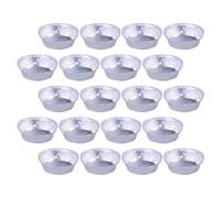 Lurrose Bol de Cuisson Jetable en Aluminium Argenté, 20 Pièces, Résistant à Haute Température, Rond, pour Four à Micro-ondes et Barbecue, Protège les Aliments Brûlure