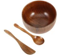 Lurrose Bol en Bois pour Masque Facial 3 Pièces - Bol à Mélanger Profond, Spatule et Bâtonnet pour Soin du Visage Fait Maison, Accessoire Naturel sans Odeur, pour Soins Réutilisable