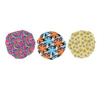 Lurrose Bonnet Ajustable Garçon Satin de pour Nuit et Lot en Filles de 3 Pièces, Imprimé Batik Africain, Forme Ronde Double Couche, Léger pour Garder Cheveux