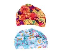 Lurrose Bonnet de Bain Plissé en Nylon 2pcs Design Unique pour Ambiance Estivale, Accessoire de Natation Élastique Facile à Enfiler et Protéger Cheveux