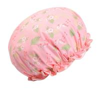 Lurrose Bonnet de Femme Imperméable Double Couche Rose Flamant Résistant à L’huile Bonnet Bain Léger et Pliable pour Spa la Cuisine et Soins Personnels