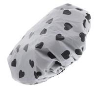 Lurrose Bonnet de Imperméable pour Femmes Cheveux Longs, Design Double Couche en Satin et Peva, Forme Cœur Noir, Antidérapant et Portable pour Bain