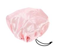 Lurrose Bonnet Protège Cheveux Pendant le Sommeil Bain pour Garçon et Filles de Nuit en Satin Double Couche Rose, Élastique et Réglable