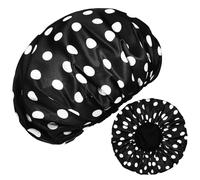 Lurrose Bonnets de Bain Absorbants en Microfibre 2 Pièces Taille Unique Motif Pois Bande Élastique pour Voyage et Usage la Maison Femmes