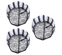 Lurrose Bonnets de Fabrication de Perruques en Caoutchouc Noir Lot de 3 Filet à Cheveux Élastique Ajustable pour Coiffure Professionnelle