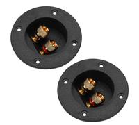 Lurrose Bornier de Connexion pour Haut-Parleur 2 Voies Noir Lot de 2 Pièces Bornes à Vis Boîtier de Raccordement pour Subwoofer et Autoradio Contacts Optimisés pour Signal Audio Fiable