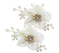 Lurrose Boucles de Chaussures Accessoires Décoratifs Élégants de Fleur Blanches en Alliage et 1 Paire Mariage pour Sandales et Bottes