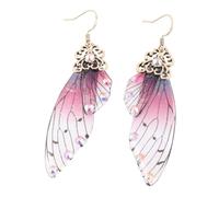 Lurrose Boucles D'oreilles Originales Imitation Ailes de Cigale pour Femmes, Plastique Léger, Faciles à Porter et Antichute, pour Banquet et Fêtes, 1 Paire