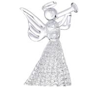 Lurrose Bougeoir en Cristal de Style Européen Sculpture D’Ange Joueur de Flûte en Verre Transparent Décor Romantique pour Maison Bureau ou Café Ornement Élégant et Original