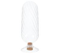 Lurrose Bouteille en Verre Décorative avec Tête Ronde avec Bouchon en Bois, Flacon D'échantillons Vide Inversée Étanchéité Sécurisée et Placement Stable pour Bureau ou Étagère
