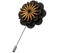 Lurrose Boutonnière en Bois Blanche pour Homme, Broche Fleur Épingle pour Costume Mariage, Épingle de Revers Élégante et Décorative, Accessoire Costume Homme, Présent Mariage