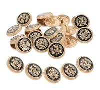 Lurrose Boutons de Couture en Alliage Métallique Doré Noir 20 Mm, Lot de 20 Pièces pour Costumes et Uniformes Scolaires, Boutons Décoratifs Vintage pour Vêtements Faits Maison,