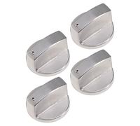 Lurrose Boutons De Cuisinière à Gaz En Alliage De Zinc Haute Résistance, Lot De 4 Pièces Argentées, Poignée Ergonomique, Résistants à La Chaleur, Remplacement Pour Cuisinière à Gaz, Usage Domestique