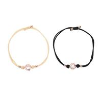 Lurrose Bracelet de Relation pour Couples en Alliage Tressé Vibration Sensorielle, Style Élégant, Confortable, pour Anniversaires et Engagements, 1 Paire