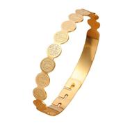Lurrose Bracelet Réglable en Acier Inoxydable Doré Motif Jésus, Design Créatif et Résistant Décoloration, Présent Saint-valentin ou Anniversaire