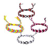 Lurrose Bracelets Faits Main Boho Ethniques en Coton Tressé, 4pcs Ajustables Unisexes pour Célébration D'anniversaire ou Bien-employés Couleur Aléatoire